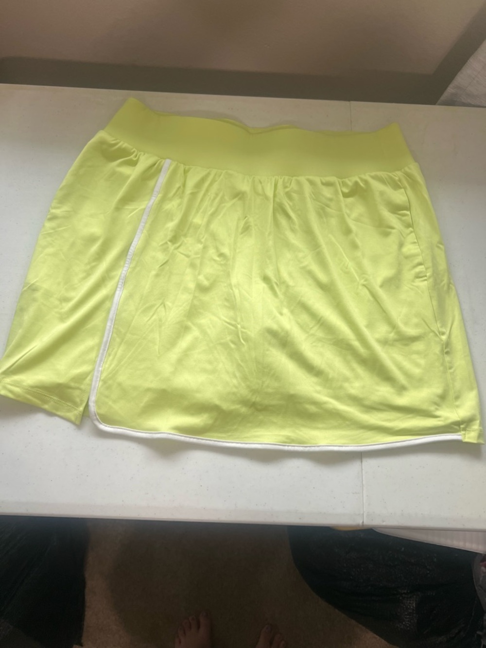 Lane Bryant Neon Yellow Athletic Skort with White Trim